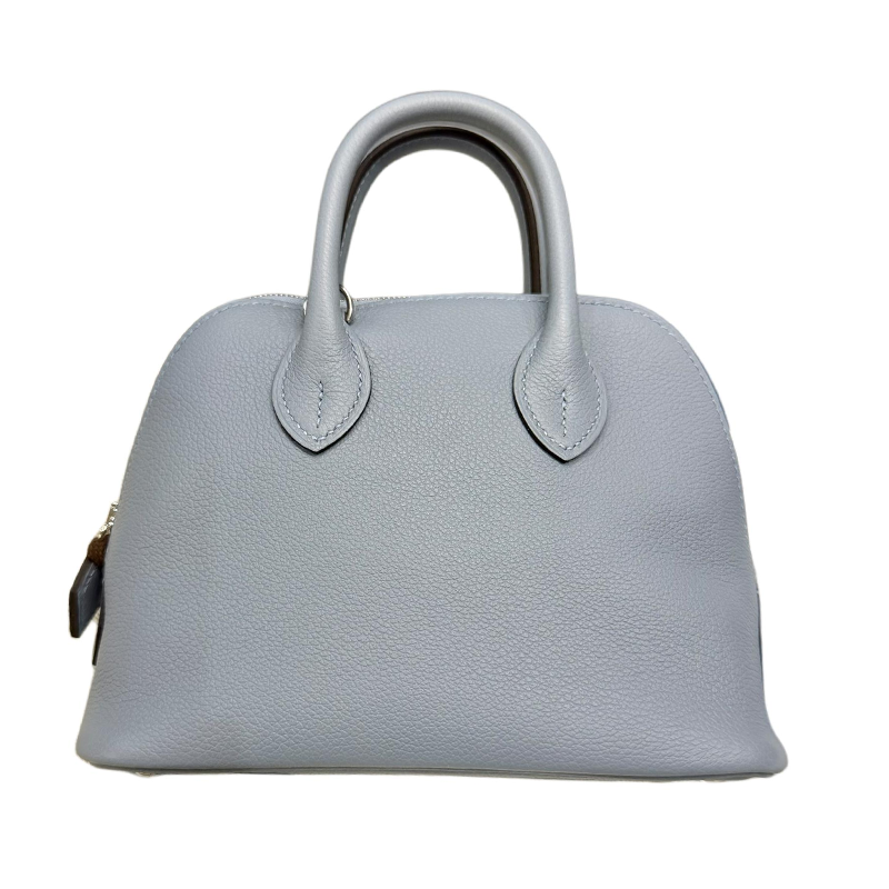 HERMES Bolide Evercolor Leather Handbag Mini Women's J7 Bleu Lin Linen Blue