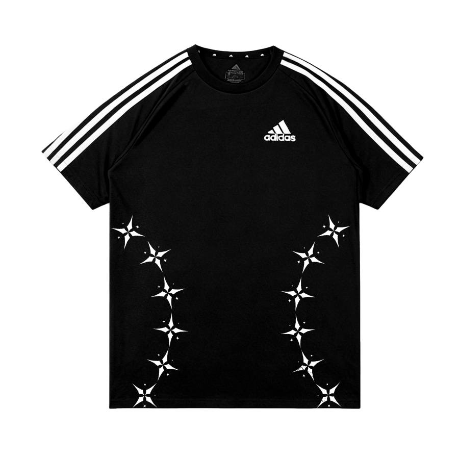 Adidas Adidas Football T Shirts Unisex Black/White Crew Neck Thin