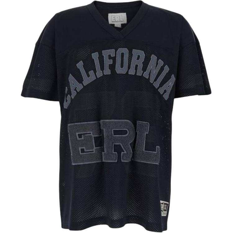 ERL T Shirts Unisex Black V Neck Moderate Other