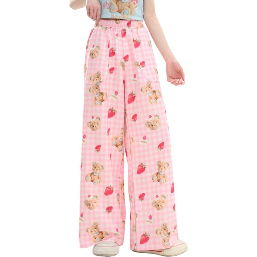 SNBL Casual Pants Women's Pink Thin Wide Leg Pants