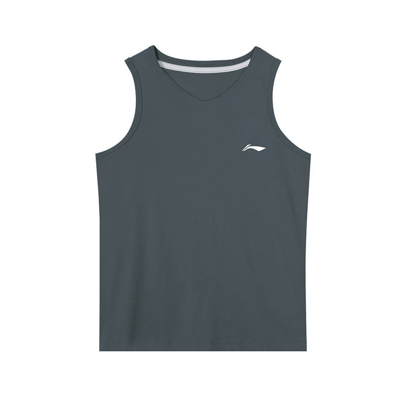 Li-Ning Li Ning Tank Tops Men's Charcoal Gray V Neck Moderate
