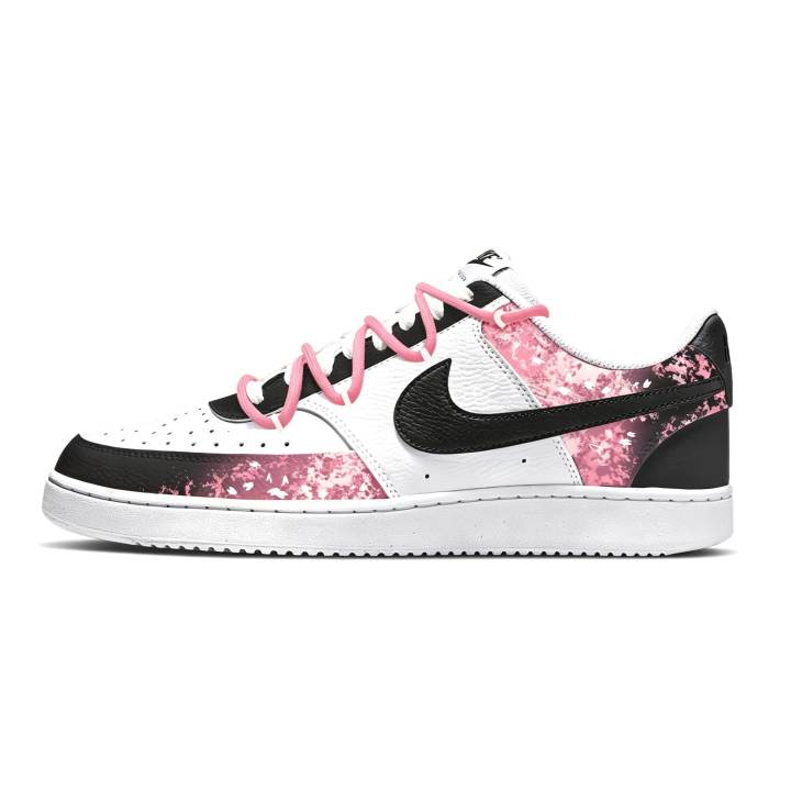 Nike Nike Court Vision 1 Low top Skateboard Shoes Unisex Black White Pink
