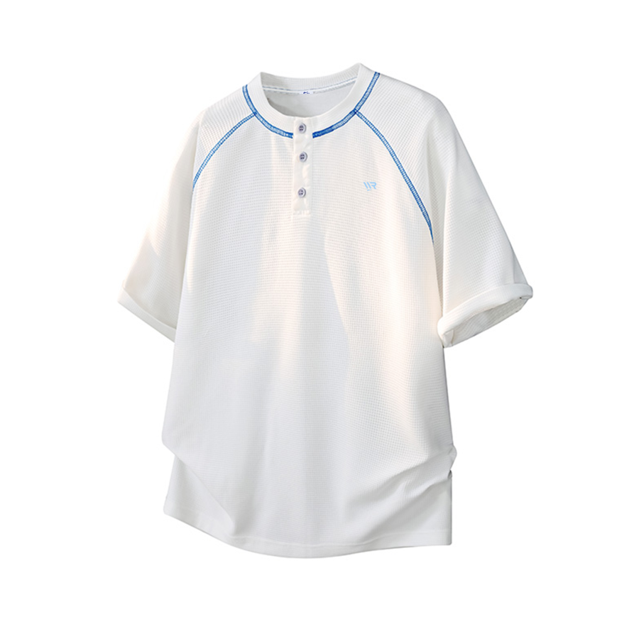 WARRIOR WARRIOR T Shirts Unisex Henry Collar Thin Straight Fit