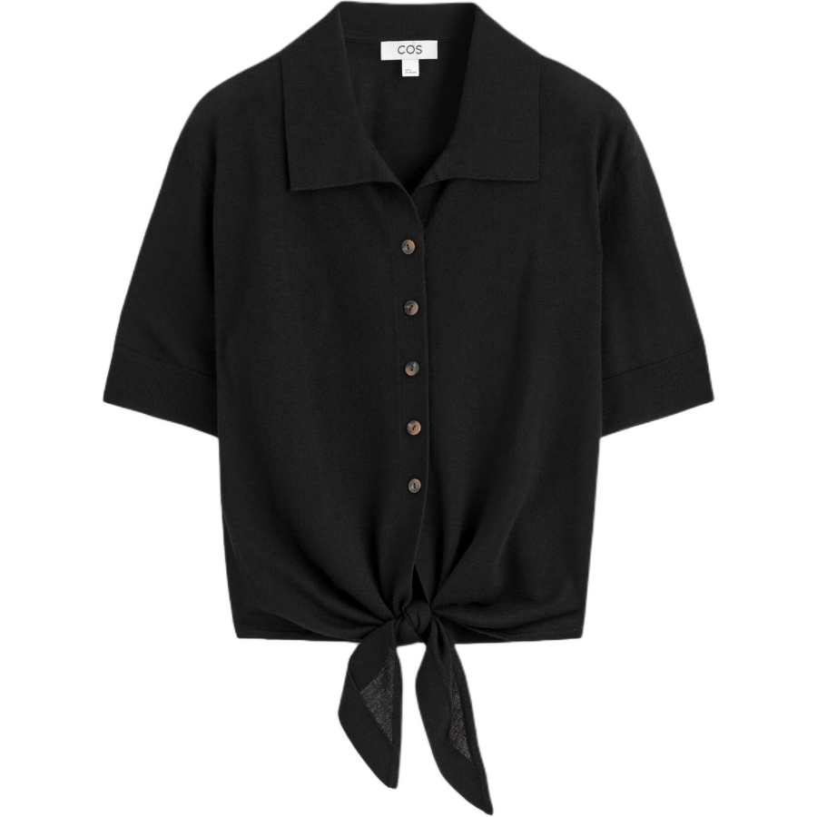 COS Sweaters Women's Black Lapel Moderate Cardigan