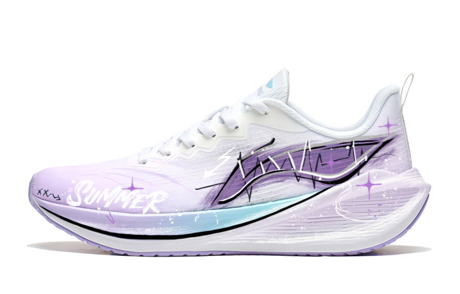 Li-Ning Li Ning Wuyue Abrasion Resistant Breathable Rebound Low top Casual Running Shoes Women's Purple