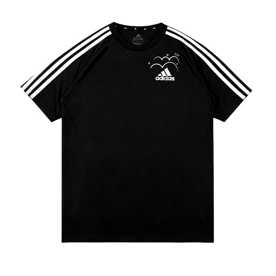 Adidas Adidas Football T Shirts Unisex Black/White Crew Neck Thin