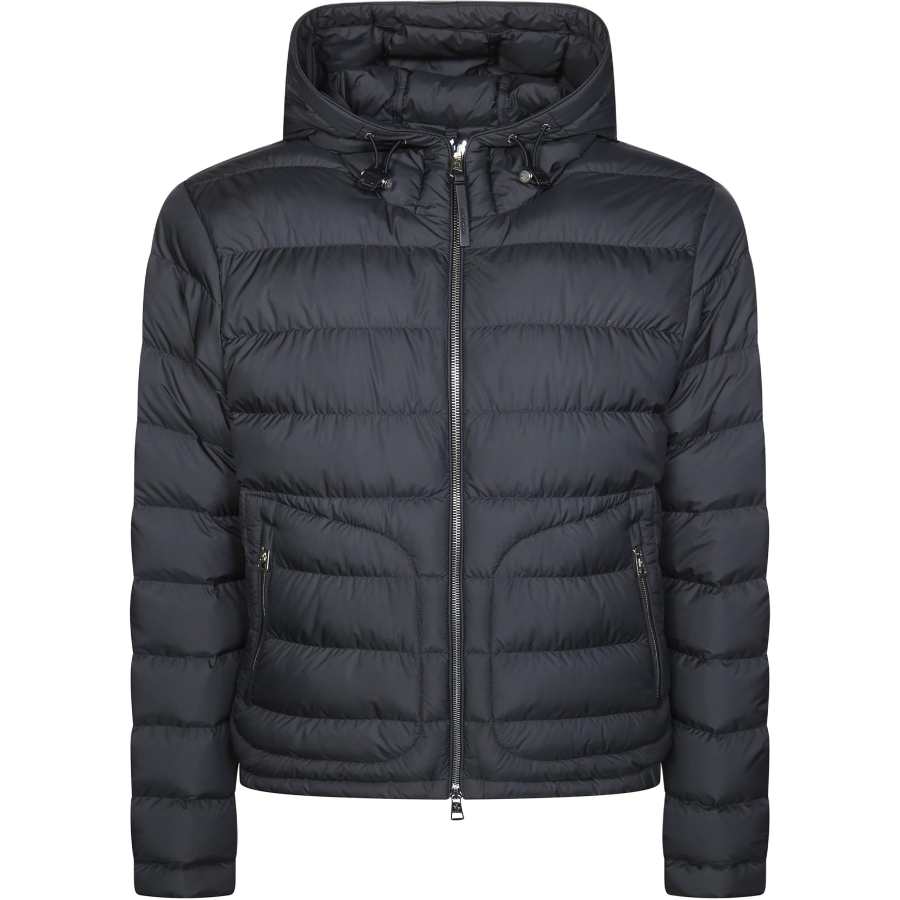 Moncler Puffer Jackets Unisex Black Hooded Non Detachable Moderate Straight Fit