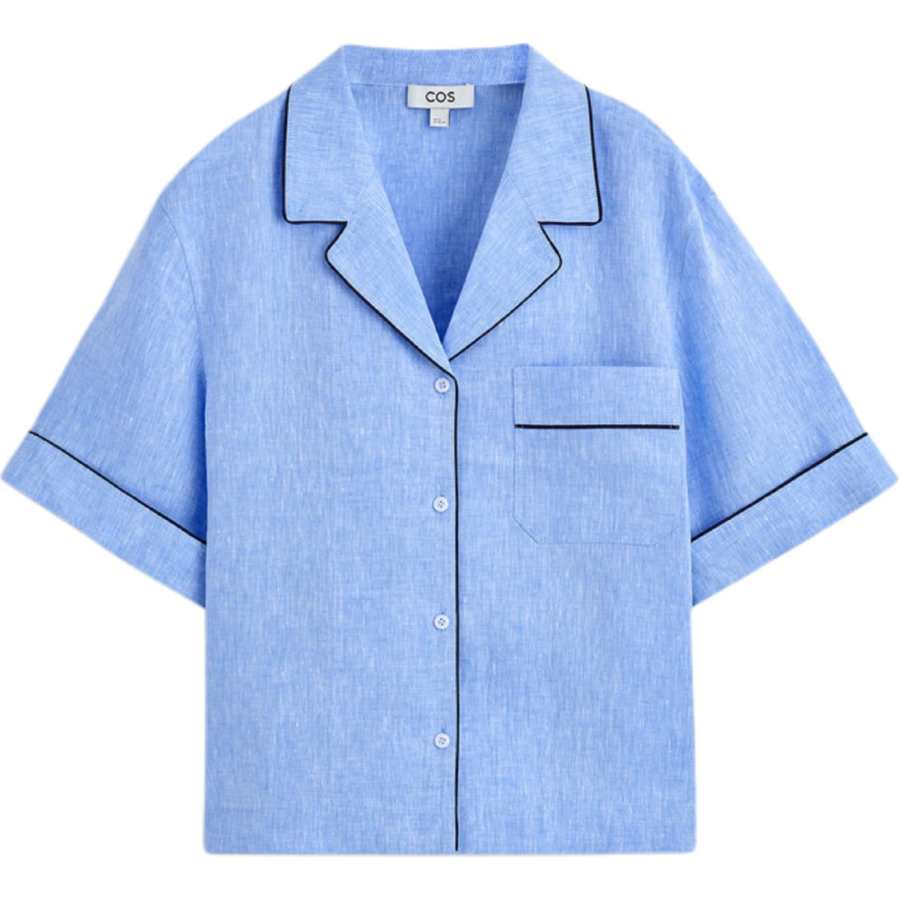 COS Shirts Women's Blue Cuban Collar Moderate