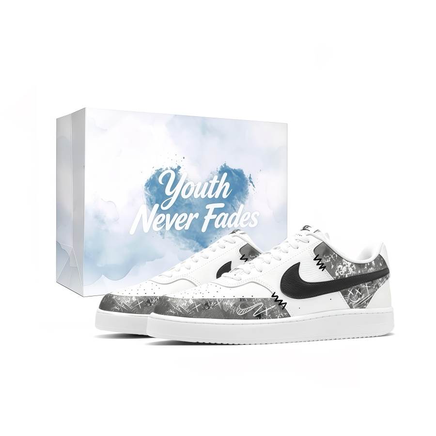 Nike Nike Court Vision 1 Skateboard Shoes Men's Low Top White/Black/Gray