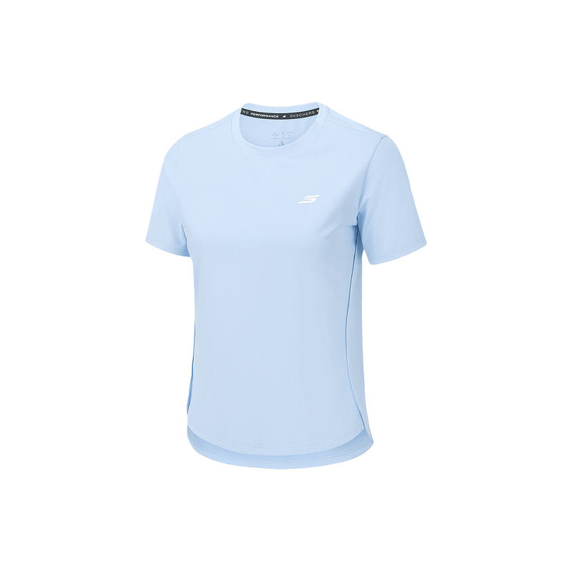 Skechers T Shirts Women's Hernia Blue 0356 Crew Neck Moderate