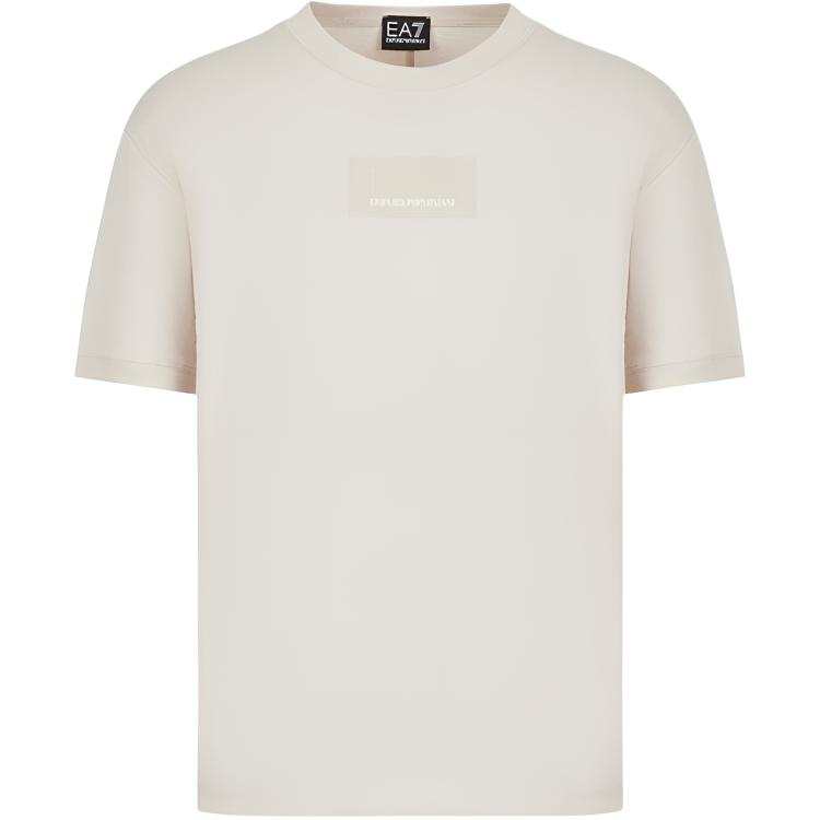 EMPORIO ARMANI EA7 T Shirts Men's Ecru Crew Neck