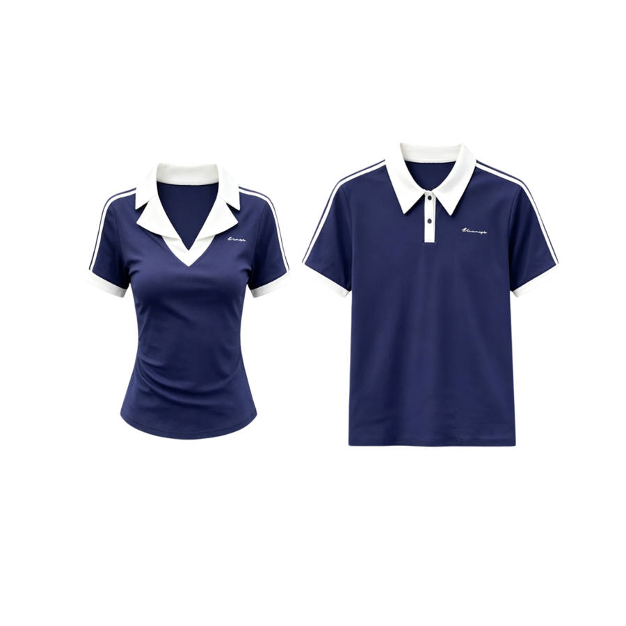 TUSHIFEI Couple Sets Women's Polo Collar Moderate