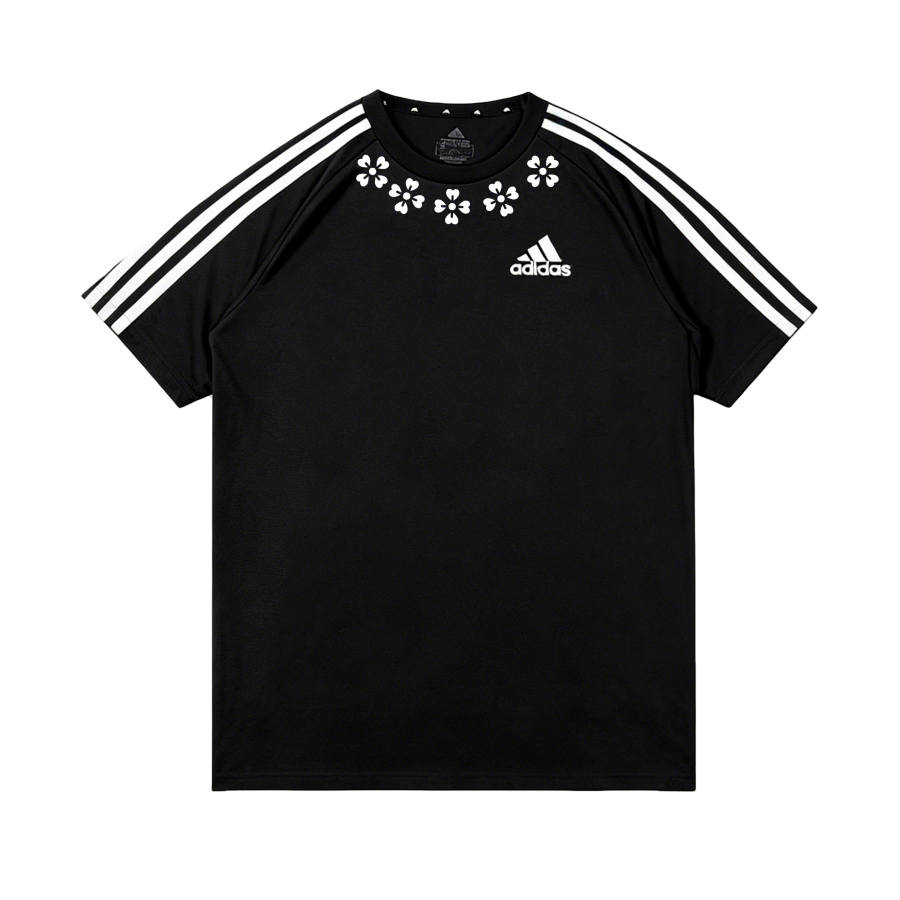 Adidas Adidas Football T Shirts Unisex Black/White Crew Neck Thin