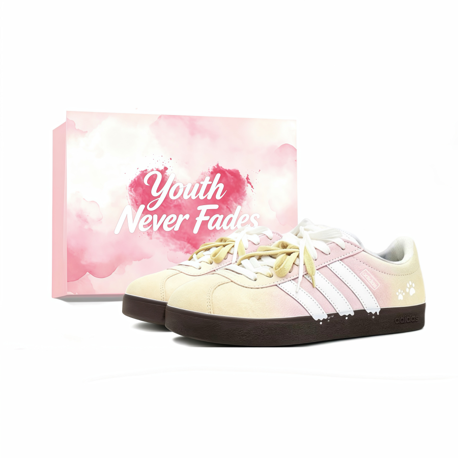Adidas Adidas VL COURT 2.0 Butter Cat Paw, Shopping Bag, Girlfriend Low top Skateboard Shoes Unisex