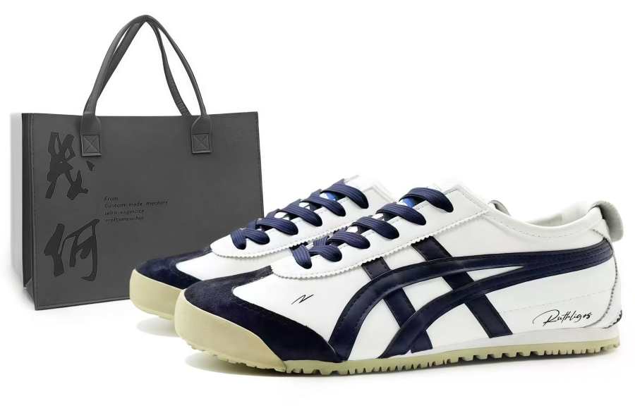 Onitsuka Tiger MEXICO 66 Slip Resistant, Abrasion Resistant, Lightweight Low top Casual Shoes Unisex Navy Blue
