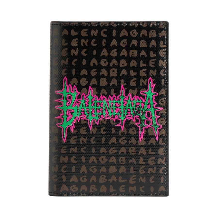 Balenciaga Artificial Leather Passport Holder Men's Black