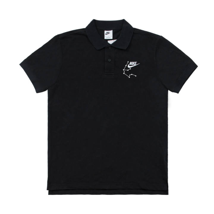 Nike Nike Sportswear T Shirts Unisex Black Lapel Straight Fit