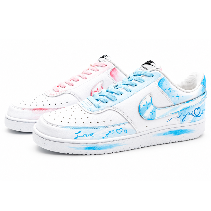 Nike Nike Court Vision 1 Your Name Low top Skateboard Shoes Unisex Blue Pink