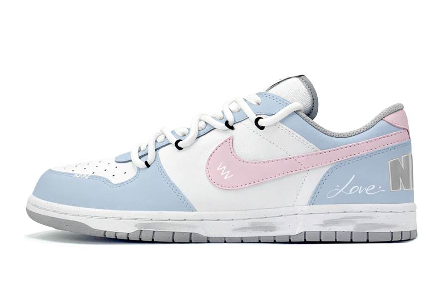 Nike Nike Big LEY Blue Pink Heart Slip Resistant Abrasion Resistant Low top Skateboard Shoes Men's Pink Blue
