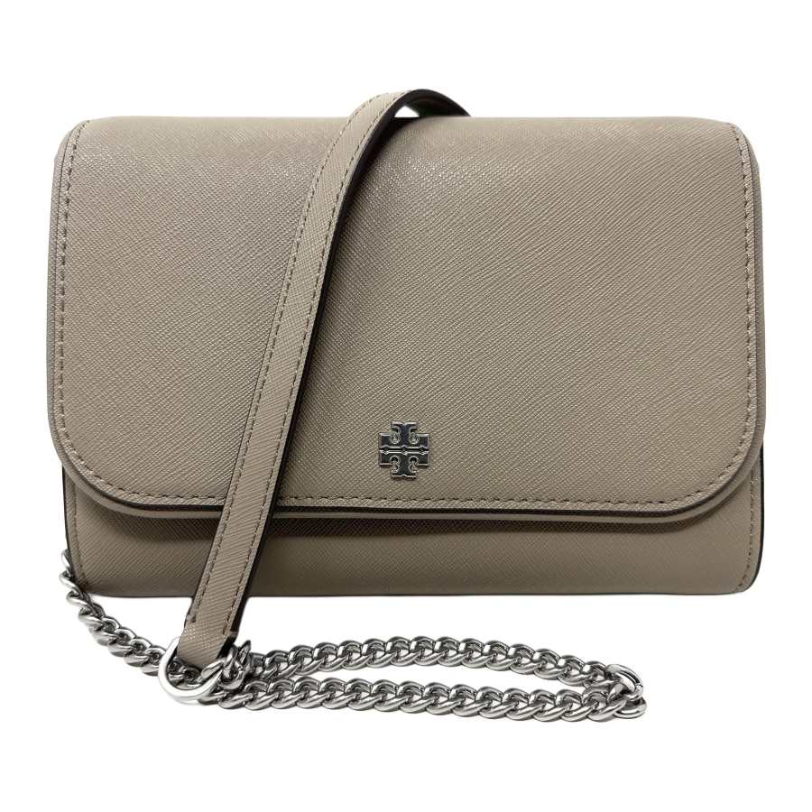 TORY BURCH Emerson Leather Crossbody Bags Women's Gray Chalk