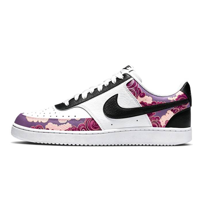 Nike Nike Court Vision 1 Low top Skateboard Shoes Unisex Black White Purple