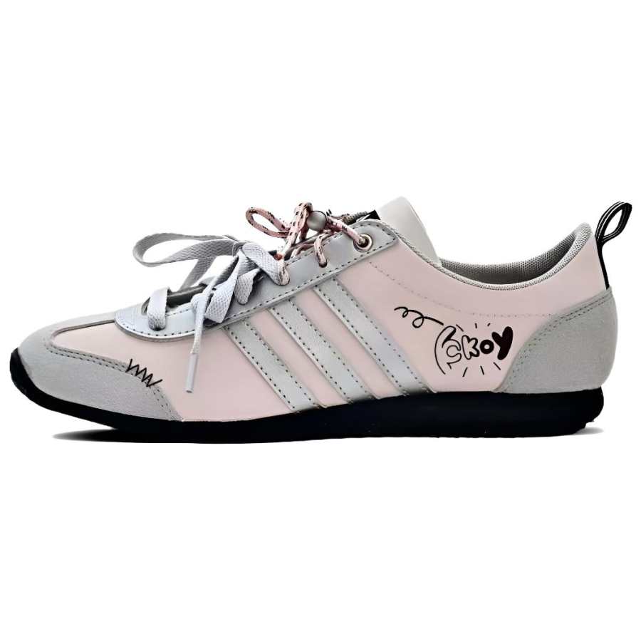 Adidas Adidas VS JOG 2.0 Impact Resistance Abrasion Resistant Low top German Army Trainers Unisex Gray Pink