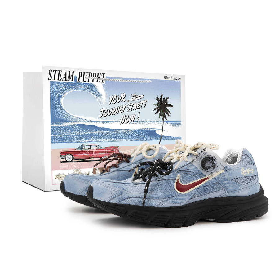 Nike Nike Initiator Cushioning Abrasion Resistant Low top Running Shoes Women's Denim Blue