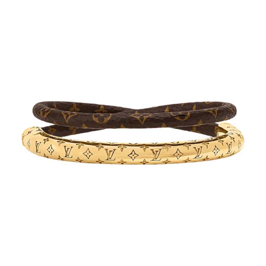 LOUIS VUITTON Metal Bangles Women's Gold/Brown