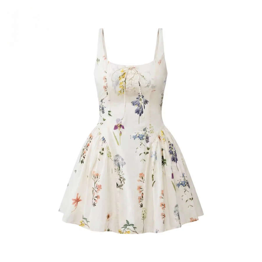 VENICEW Slip Dresses Women's Light Apricot Camisole Thin Short Skirt