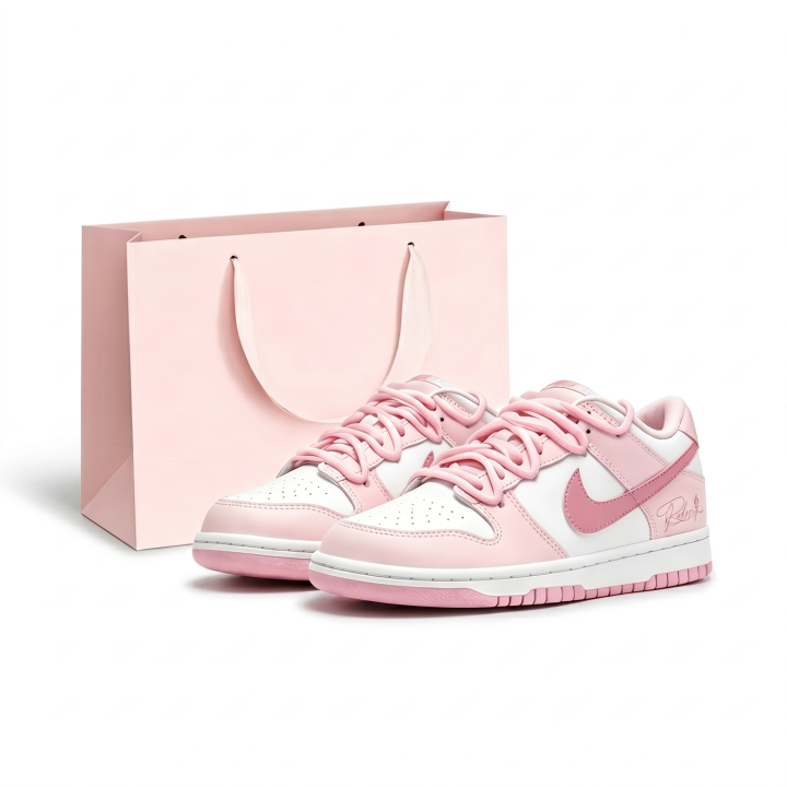 Nike Nike Dunk Suede Cushioning Low top Skateboard Shoes Women's Pink White