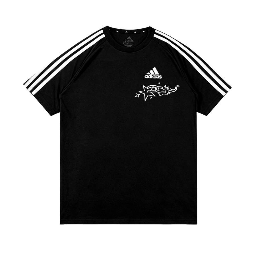 Adidas Adidas Football T Shirts Unisex Black/White Crew Neck Thin