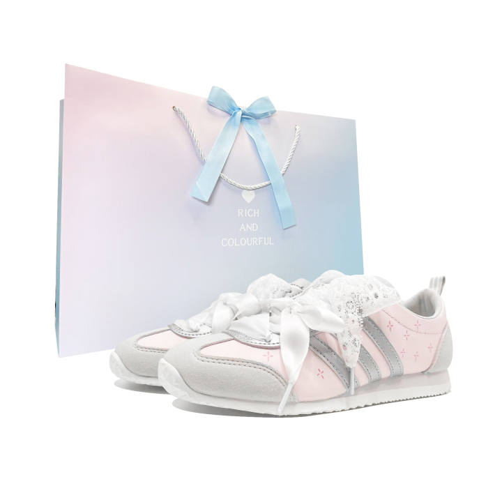 Adidas Adidas VS JOG 2.0 Ballet Silver Floss Coverage Slip Resistant Abrasion Resistant Low top German Army Trainers Unisex