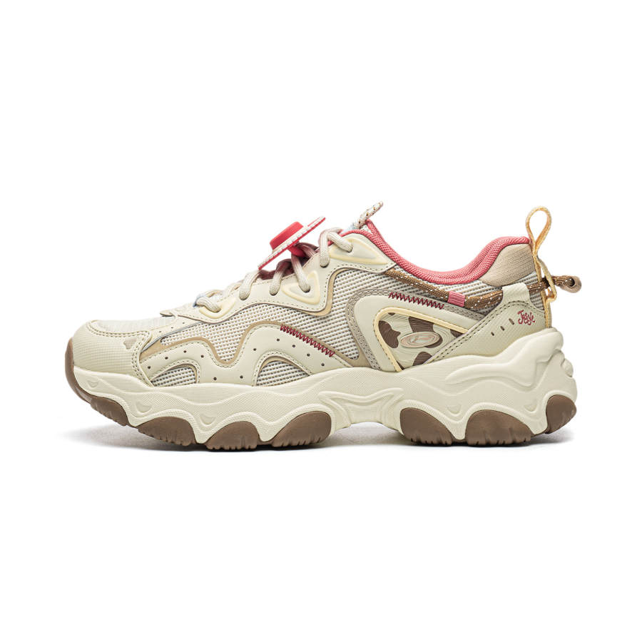 Li-Ning Li Ning x Disney Cat Paw LITE 4 Cushioning Rebound Breathable Low top Casual Shoes Women's Clam Pink Gray