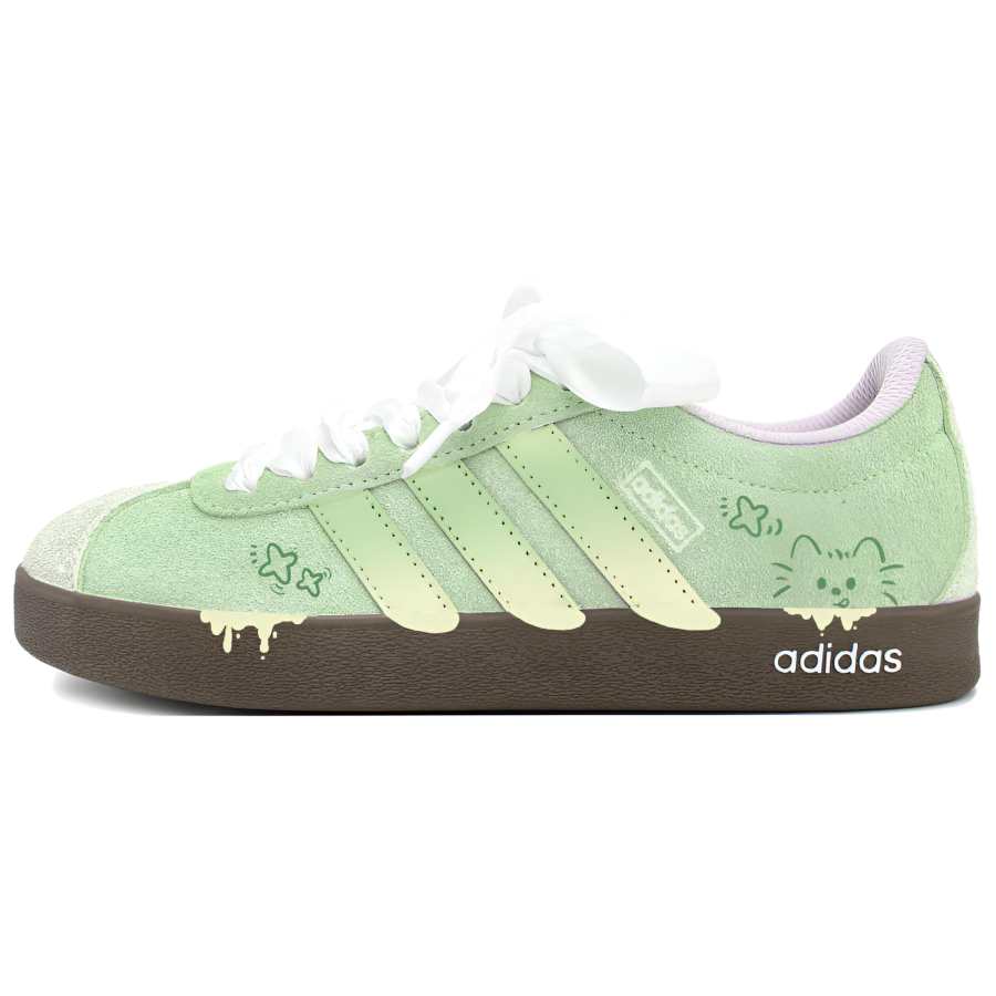 Adidas Adidas VL COURT 2.0 Breathable Height Increasing Skateboard Shoes Unisex Turquoise