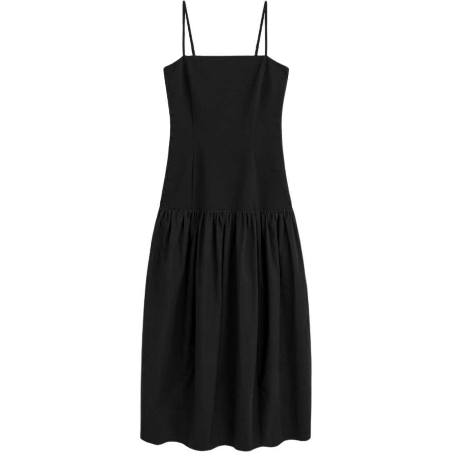 COS Slip Dresses Women's Black Moderate Midi Skirt