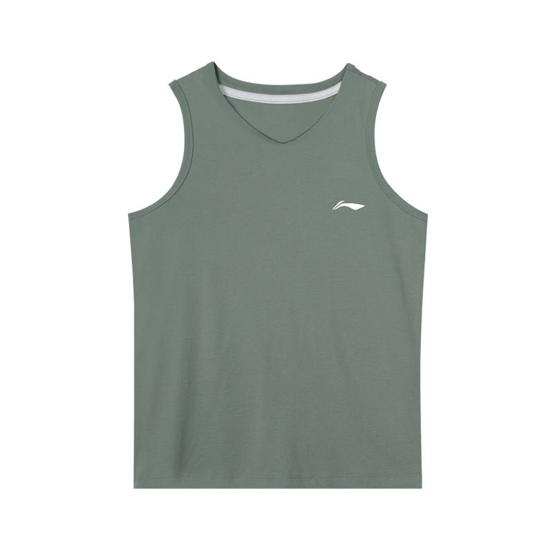 Li-Ning Li Ning Tank Tops Men's Pea Green V Neck Moderate