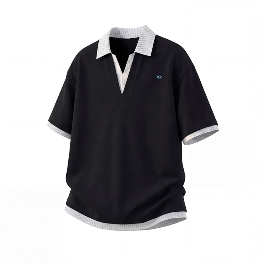 WARRIOR WARRIOR Polo Shirts Unisex Lapel Thin Mock Two Piece