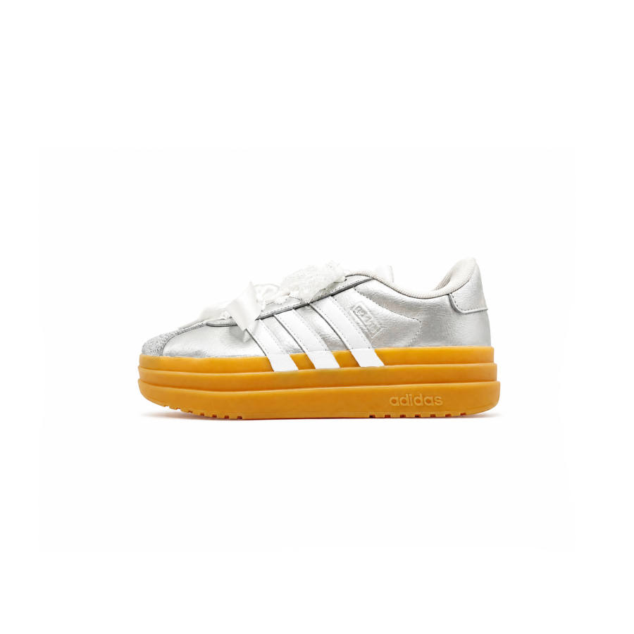 Adidas Adidas VL Court Bold Silver Lurex Secret Slip Resistant Waterproof Abrasion Resistant Low top Skateboard Shoes Women's