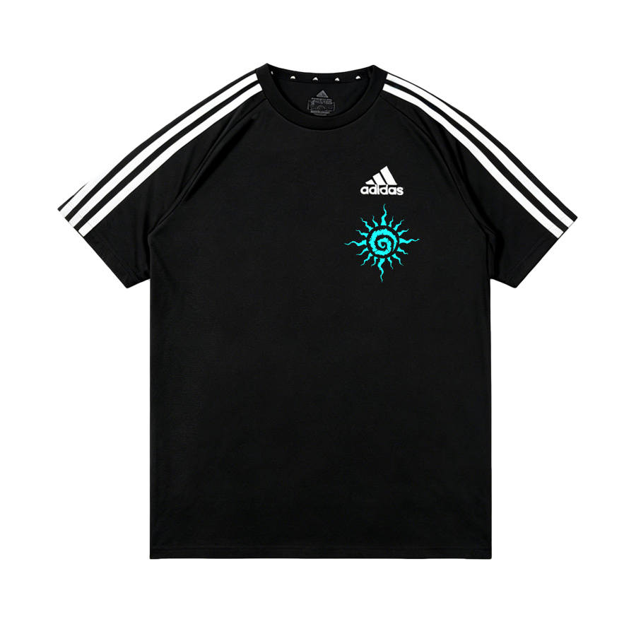 Adidas Adidas Football T Shirts Unisex Black/White Crew Neck Thin