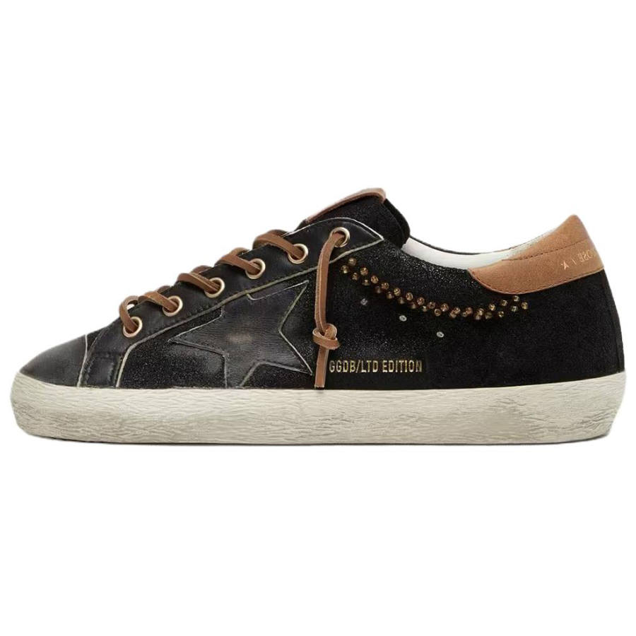 Golden Goose Super Star LTD Cow Leather, Leather Low top Skateboard Shoes Women's Black