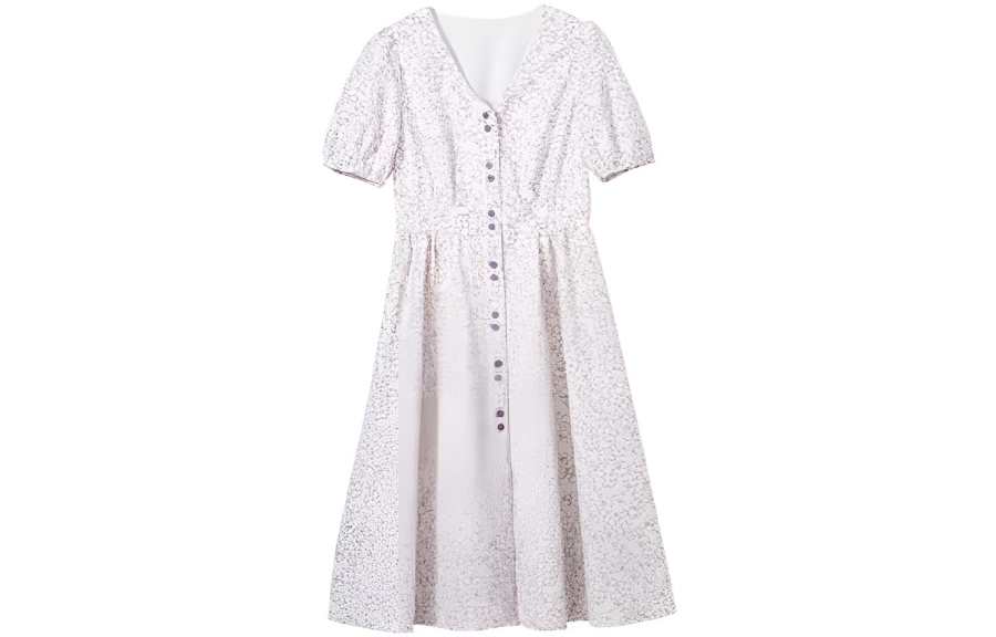 XIANGYING Short Sleeved Dress Women's Purple