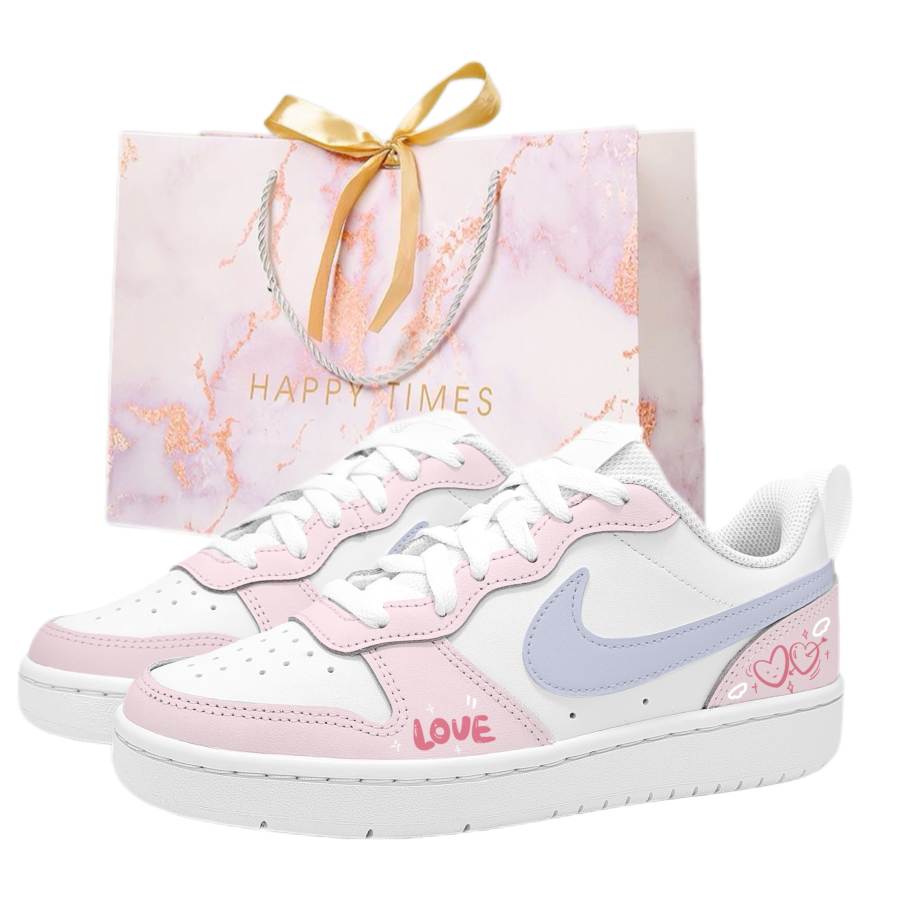 Nike Nike Court Borough Heart Signal Slip Resistant Abrasion Resistant Low top Skateboard Shoes Women's Pink