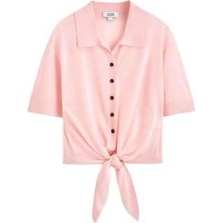 COS Sweaters Women's Pink Lapel Moderate Cardigan