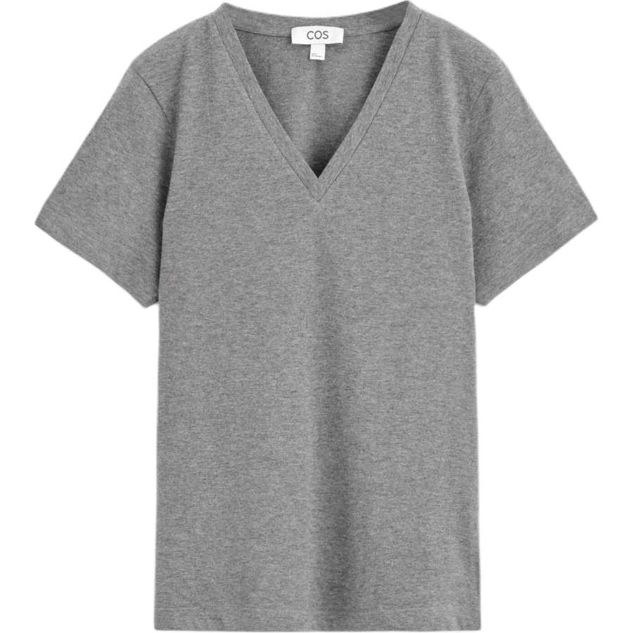 COS T Shirts Women's Gray V Neck