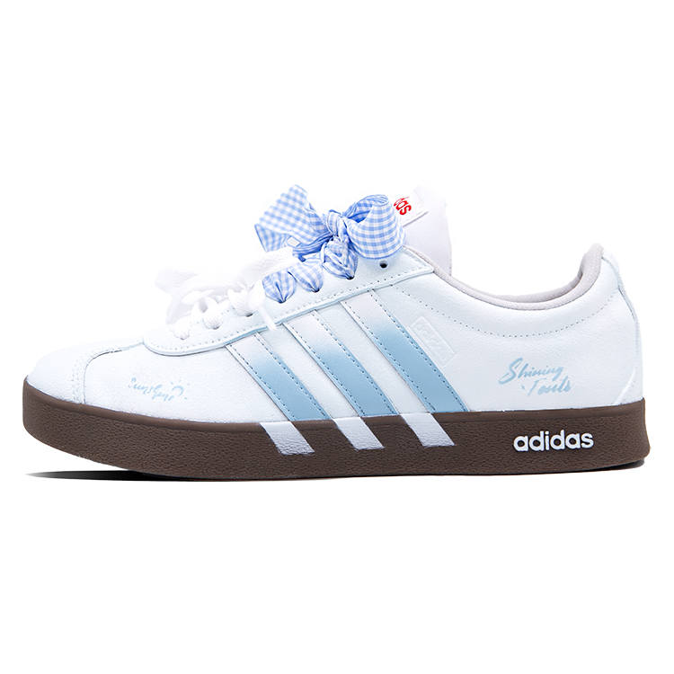 Adidas Adidas VL COURT 2.0 Big Mountain Manufacturing, Milk Blue Small Plaid Skateboard Shoes Unisex