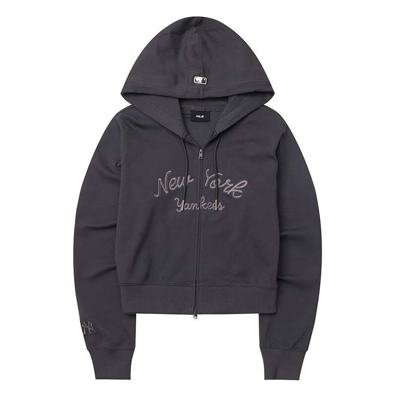 MLB Jackets Women's Charcoal Gray Hooded Non Detachable Moderate Other