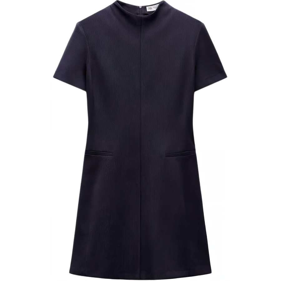 ZARA ZW Short Sleeved Dress Women's Sea Blue