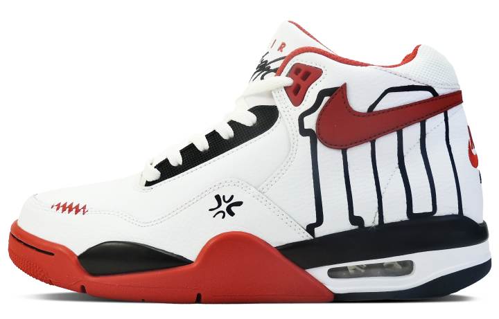 Nike Nike Flight Legacy Slam Dunk, Hanamichi Sakuragi Mid top Vintage Basketball Shoes Unisex White Red