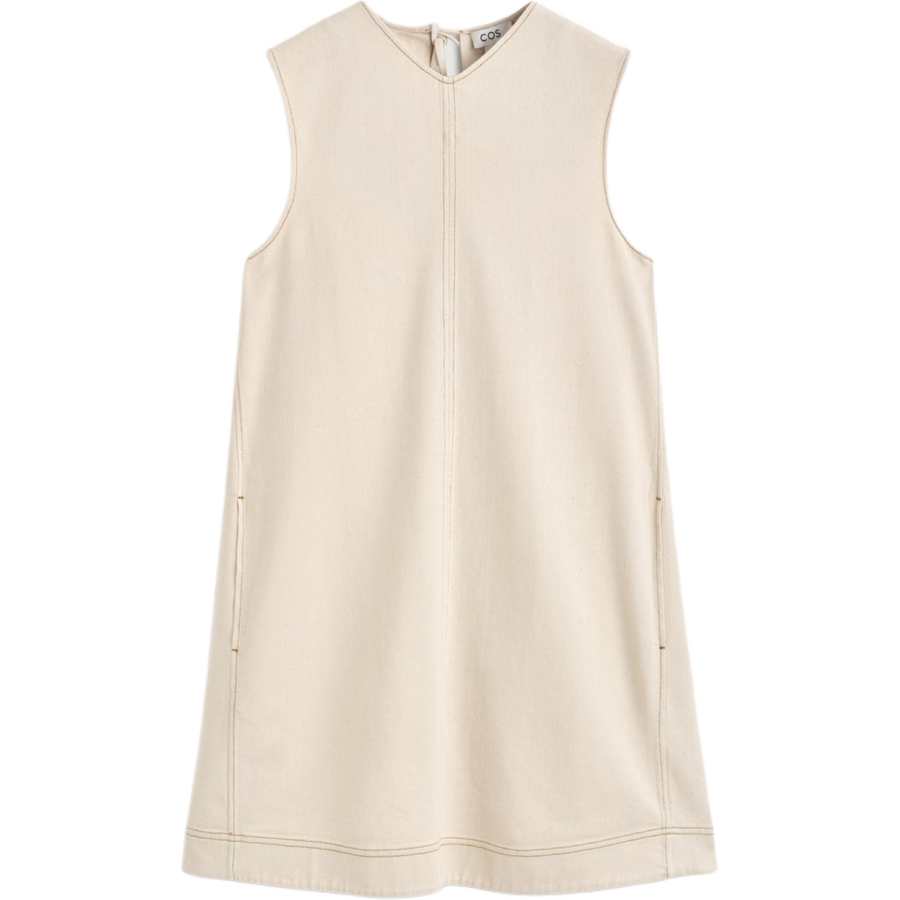 COS Sleeveless Dresses Women's Ecru Moderate Short Skirt