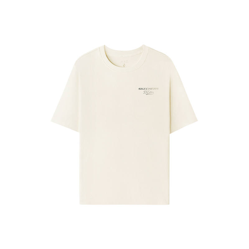 Skechers T Shirts Men's Marshmallow White 0074 Crew Neck Moderate